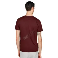 KAOS POLOS Vneck Pria Katun Tshirt Combed 20S Slimfit Basic Maroon