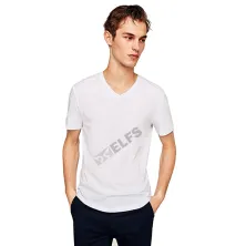 KAOS POLOS Vneck Pria Katun Tshirt Combed 20S Slimfit Basic Putih