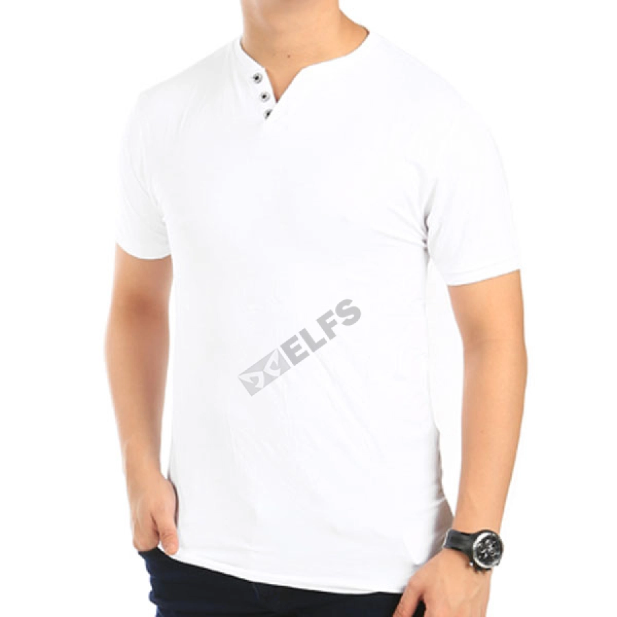 KAOS POLOS Vneck Pria Spandek Tshirt Button Basebal Putih 1 vx_button_baseball_px_0_copy