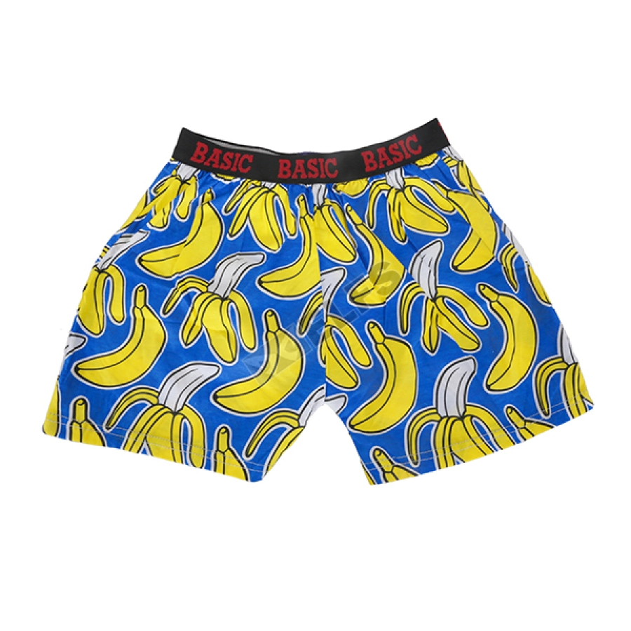 BOXER MOTIF Boxer Pria Dewasa Celana Dalam Santai Banana Pattern Biru Tua 3 xk_banana_patten_bt_2