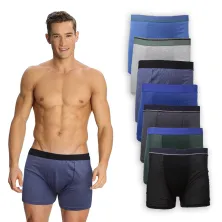 BOXER POLOS Boxer Briefs Katun Pria Import List Celana Dalam CD Kolor Biru Dongker