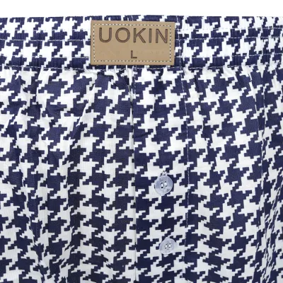 BOXER MOTIF Elfs - Boxer Katun Pria Import Motif Fashion Celana Dalam Pendek Stretch Santai Houndstooth Biru Dongker 3 xk_boxer_import_motif_houndstooth_bd2