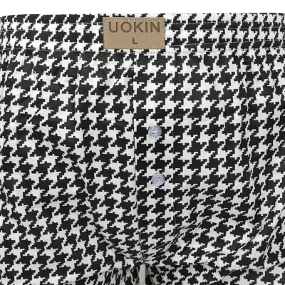 BOXER MOTIF Elfs - Boxer Katun Pria Import Motif Fashion Celana Dalam Pendek Stretch Santai Houndstooth Hitam 3 xk_boxer_import_motif_houndstooth_hx2