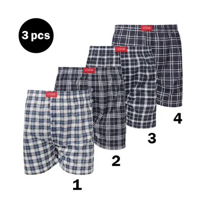 BOXER MOTIF Boxer Katun Pria Import Motif Army Fashion Celana Dalam Pendek Stretch Santai 3pcs Mix 1 xk_boxer_import_motif_tartan00