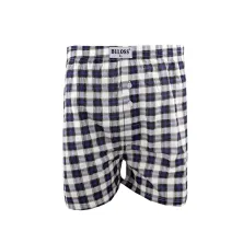 BOXER MOTIF BOXER KATUN PRIA IMPORT MOTIF FASHION CELANA DALAM PENDEK STRETCH SANTAI TARTAN 02 PUTIH