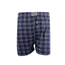 BOXER MOTIF Boxer Katun Pria Import Motif Fashion Celana Dalam Pendek Stretch Santai Tartan 04 Biru Dongker