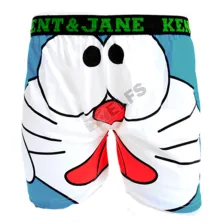 BOXER MOTIF Boxer Pria Dewasa Celana Dalam Santai Doraemon Face Biru Muda