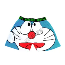 BOXER MOTIF Boxer Pria Dewasa Celana Dalam Santai Doraemon Face Biru Muda