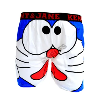 BOXER MOTIF Boxer Pria Dewasa Celana Dalam Santai Doraemon Face Biru Tua 1 xk_doraemon_face_bt_0