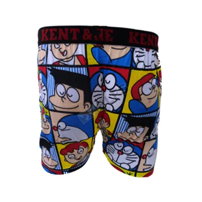 BOXER MOTIF Boxer Pria Dewasa Celana Dalam Santai Doraemon Kuning Tua 2 xk_doraemon_km_1