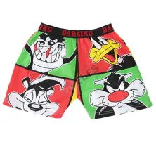 BOXER MOTIF Boxer Pria Dewasa Celana Dalam Santai Looney Toons Hijau Tua