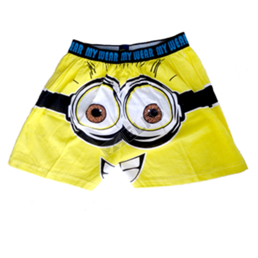 BOXER MOTIF Boxer Pria Dewasa Celana Dalam Santai Minion Kuning Tua 3 xk_minion_kt_2