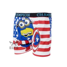 BOXER MOTIF Boxer Pria Dewasa Celana Dalam Santai Minion USA Biru Tua