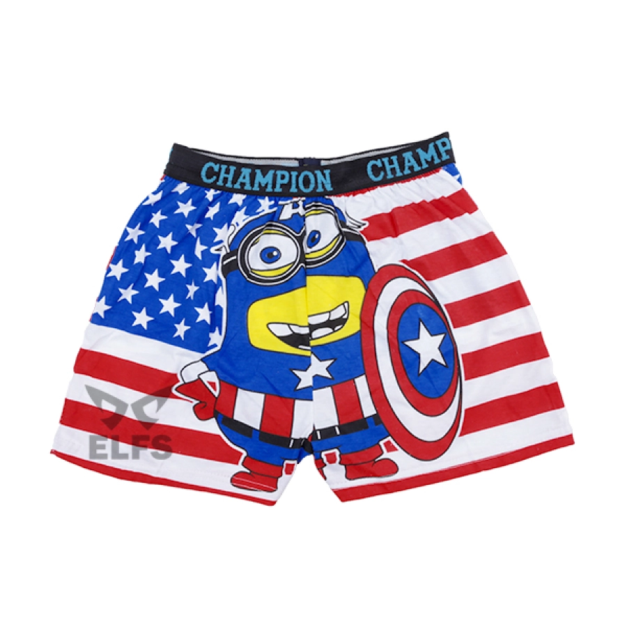 BOXER MOTIF Boxer Pria Dewasa Celana Dalam Santai Minion USA Biru Tua 3 xk_minion_usa_bt_2