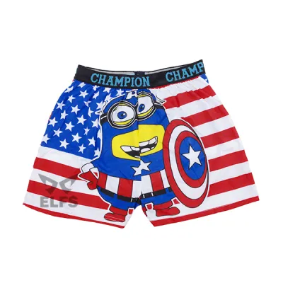 BOXER MOTIF Boxer Pria Dewasa Celana Dalam Santai Minion USA Biru Tua 3 xk_minion_usa_bt_2