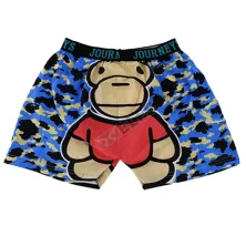 BOXER MOTIF Boxer Pria Dewasa Celana Dalam Santai Monyet Army Biru Tua