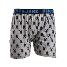 BOXER MOTIF Boxer Pria Dewasa Celana Dalam Santai Playboy Pattern Abu Muda