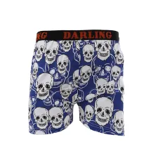 BOXER MOTIF Boxer Pria Dewasa Celana Dalam Santai Skull Pattern Biru Dongker