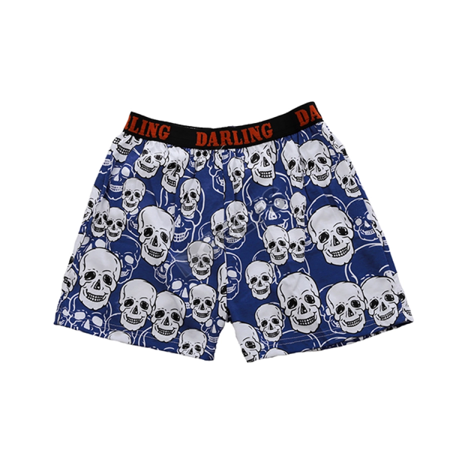 BOXER MOTIF Boxer Pria Dewasa Celana Dalam Santai Skull Pattern Biru Dongker 3 xk_skull_pattern_bd_2