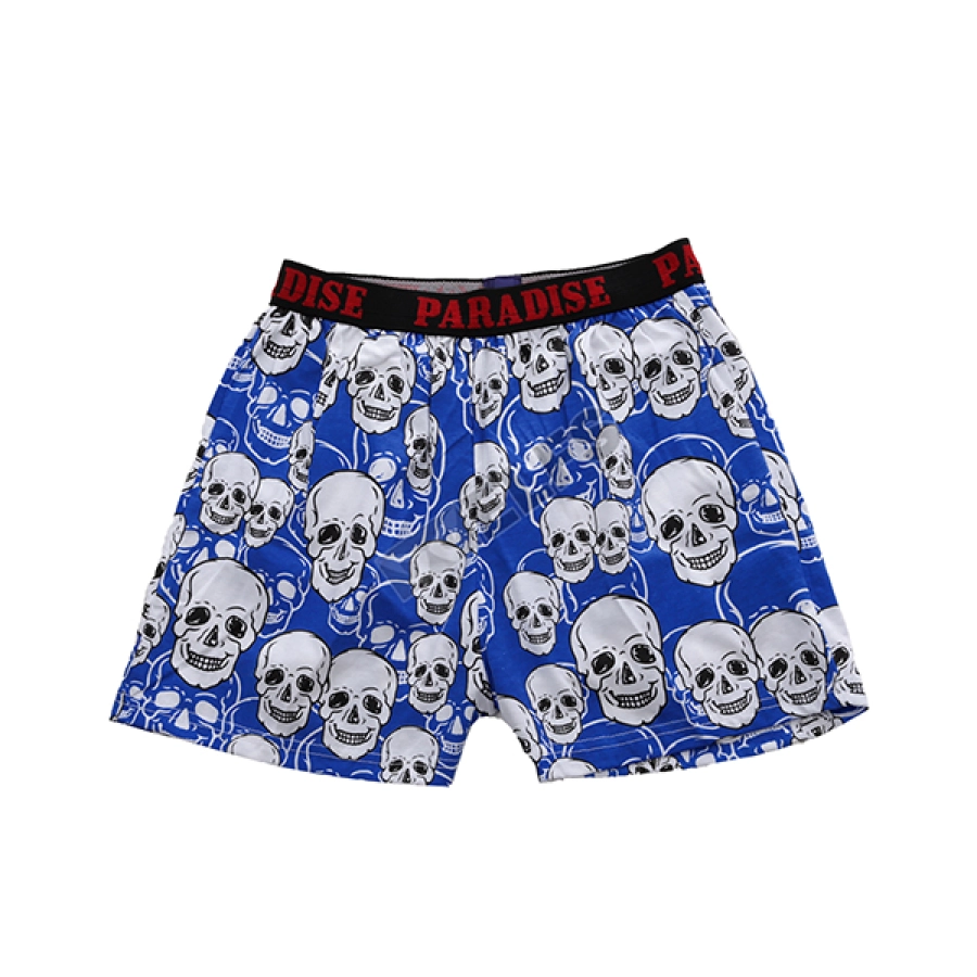 BOXER MOTIF Boxer Pria Dewasa Celana Dalam Santai Skull Pattern Biru Tua 3 xk_skull_pattern_bt_2