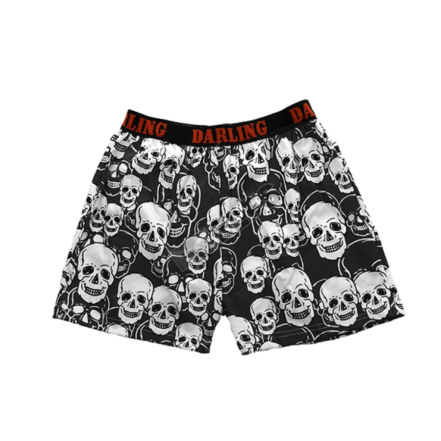 BOXER MOTIF Boxer Pria Dewasa Celana Dalam Santai Skull Pattern Hitam 3 xk_skull_pattern_hx_2