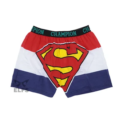 BOXER MOTIF Boxer Pria Dewasa Celana Dalam Santai Superman Half Biru Dongker 3 xk_superman_half_bd_2