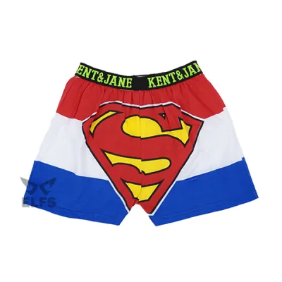BOXER MOTIF Boxer Pria Dewasa Celana Dalam Santai Superman Half Biru Tua 3 xk_superman_half_bt_2