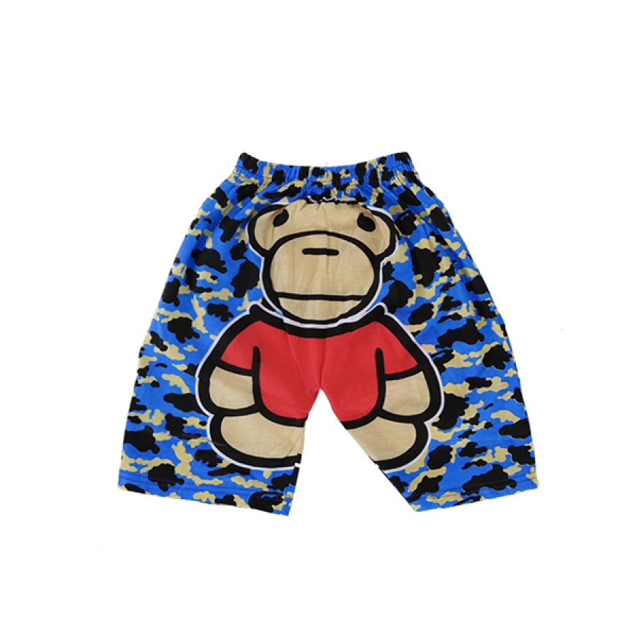 CELANA SANTAI ANAK Celana Dalam Pendek Anak Laki Laki Boxer Katun Gambar Monyet Army Biru Tua 1 xka_monkey_army_bt_0