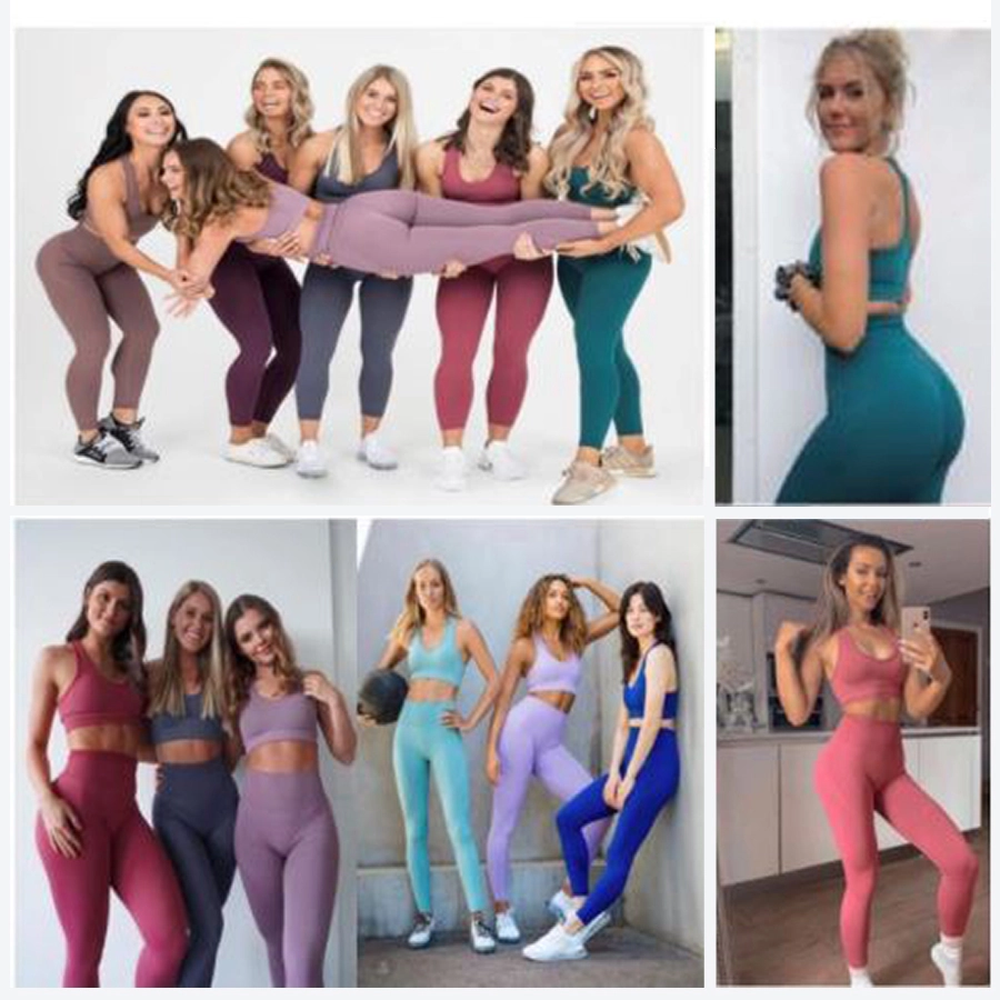 CELANA TRAINING PANJANG Setelan olahraga wanita Sports Bra + Legging Yoga Gym Fitness Zumba Orange 4 yoga_set_or3