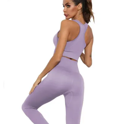 CELANA TRAINING PANJANG SETELAN OLAHRAGA WANITA SPORTS BRA + LEGGING YOGA GYM FITNESS ZUMBA UNGU PASTEL<br> 3 yoga_set_up2